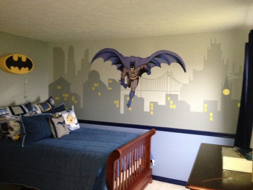 Batman Wall Mural Batman Wallpaper Superhero Wallpaper Nursery Decor  Children Wallpaper Ref 020 