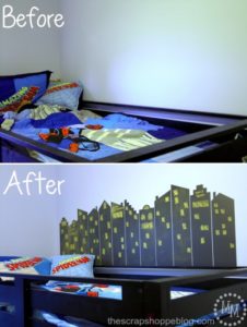 DIY Superhero Skyline Chalkboard