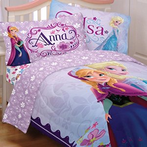 Disney Frozen Full Bedding Set 5pc Anna Elsa Celebrate Love