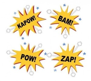 Kapow bam pow Zap Wall Stencils