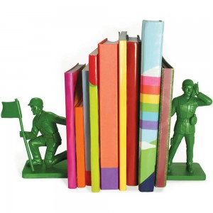 Large Green Army Soldier Men Bookends, Set of 2