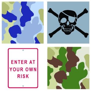 Neutral Risk Camo Wall Decals Appliques