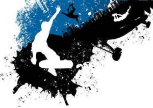 Skateboard Freestyle Abstract Background