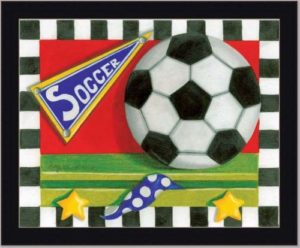 Soccer Ball Boy Sport Room Decor Sign Art Print Framed