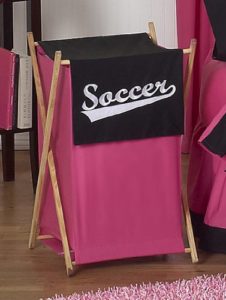 Soccer Pink Laundry Hamper
