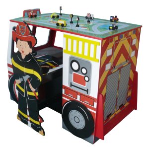 Teamson Kids Fire Engine Desk and Chair Set