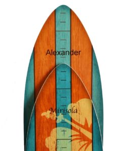 Vintage Surfboard Wooden Growth Chart